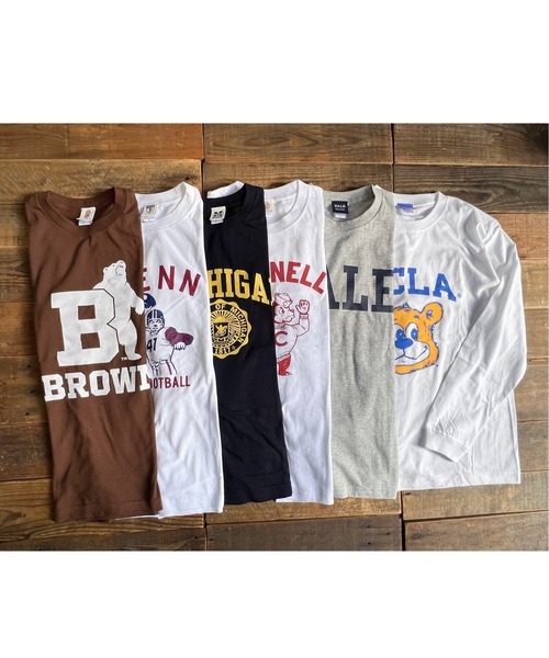 FUNALIVE(ファンアライブ)の「5.6oz カレッジロゴプリント長袖Tシャツ 2023SS(Tシャツ/カットソー・メンズ・グレー/ホワイト系その他2/ホワイト/ブラウン/ホワイト系その他/ネイビー・M/L/XL)」の7枚目の写真