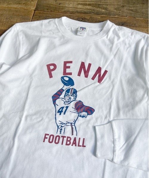 FUNALIVE(ファンアライブ)の「5.6oz カレッジロゴプリント長袖Tシャツ 2023SS(Tシャツ/カットソー・メンズ・グレー/ホワイト系その他2/ホワイト/ブラウン/ホワイト系その他/ネイビー・M/L/XL)」の10枚目の写真