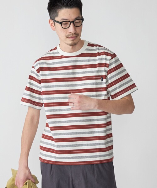 【美品】SHIPS × BLUE BLUE ボーダー Tシャツ BLUE BLUE / FRUIT OF THE LOOM BLUEBLUEボーダークルーネック
