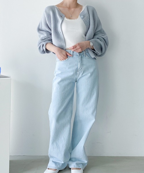 fd style(エフディ スタイル)の「ルーズフィットクロップカーディガン(カーディガン/ボレロ・レディース・Navy/White/LT.Blue/PINK・FREE)」の7枚目の写真
