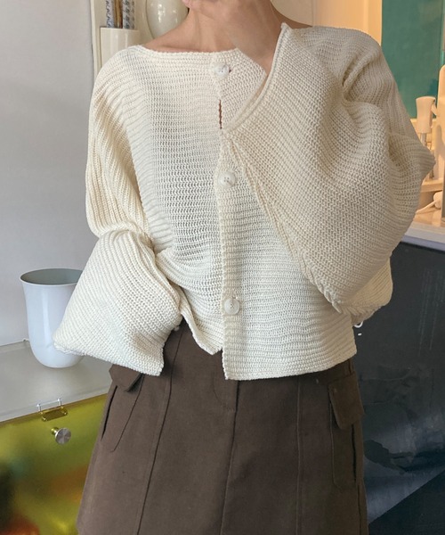 fd style(エフディ スタイル)の「ルーズフィットクロップカーディガン(カーディガン/ボレロ・レディース・Navy/White/LT.Blue/PINK・FREE)」の11枚目の写真