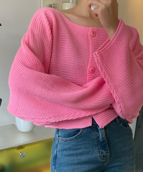 fd style(エフディ スタイル)の「ルーズフィットクロップカーディガン(カーディガン/ボレロ・レディース・Navy/White/LT.Blue/PINK・FREE)」の17枚目の写真
