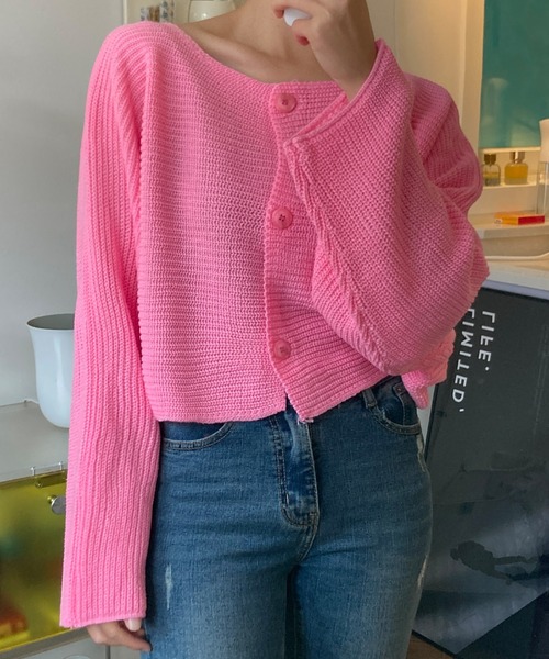 fd style(エフディ スタイル)の「ルーズフィットクロップカーディガン(カーディガン/ボレロ・レディース・Navy/White/LT.Blue/PINK・FREE)」の21枚目の写真