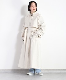 cepo | ハイネック シャークスキンコート(ステンカラーコート)