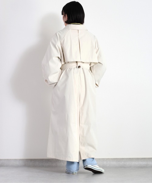 cepo（セポ）の「ハイネック シャークスキンコート（ステンカラーコート・レディース・ブラック/オフホワイト・M）」の21枚目の写真