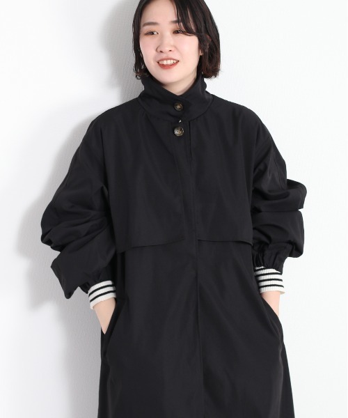 cepo（セポ）の「ハイネック シャークスキンコート（ステンカラーコート・レディース・ブラック/オフホワイト・M）」の18枚目の写真