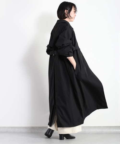 cepo（セポ）の「ハイネック シャークスキンコート（ステンカラーコート・レディース・ブラック/オフホワイト・M）」の22枚目の写真