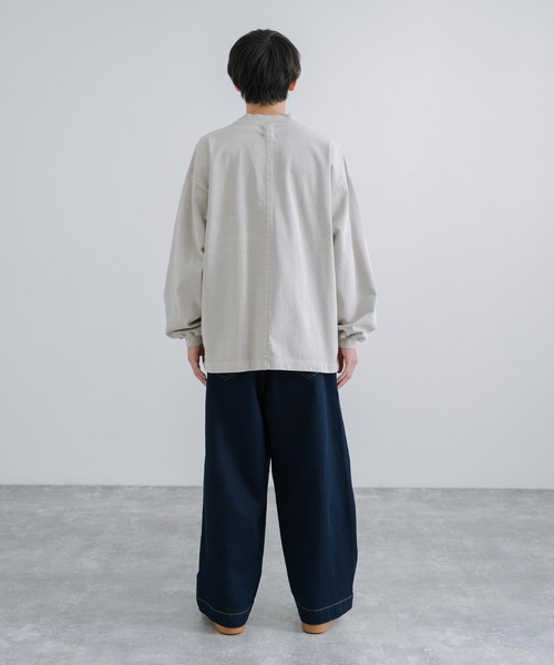 KRIFF MAYER(クリフメイヤー)の「KRIFF MAYER クリフメイヤー オーバーサイズ ピグメント胸ポケットロングTシャツ(Tシャツ/カットソー・メンズ・アッシュグレー/ダークブルー/カーキ/セージグリーン・M/L/XL)」の6枚目の写真