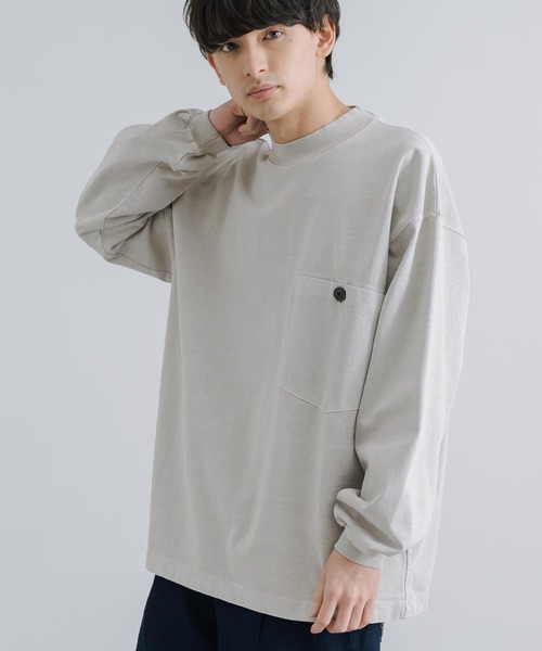 KRIFF MAYER(クリフメイヤー)の「KRIFF MAYER クリフメイヤー オーバーサイズ ピグメント胸ポケットロングTシャツ(Tシャツ/カットソー・メンズ・アッシュグレー/ダークブルー/カーキ/セージグリーン・M/L/XL)」の15枚目の写真