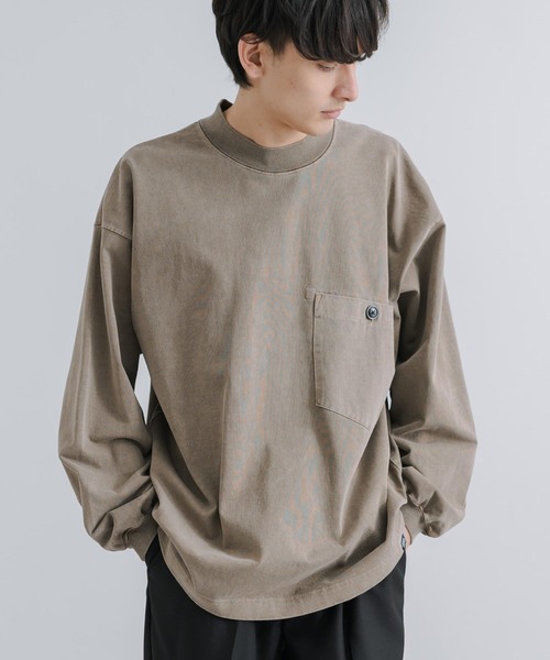 KRIFF MAYER(クリフメイヤー)の「KRIFF MAYER クリフメイヤー オーバーサイズ ピグメント胸ポケットロングTシャツ(Tシャツ/カットソー・メンズ・アッシュグレー/ダークブルー/カーキ/セージグリーン・M/L/XL)」の20枚目の写真