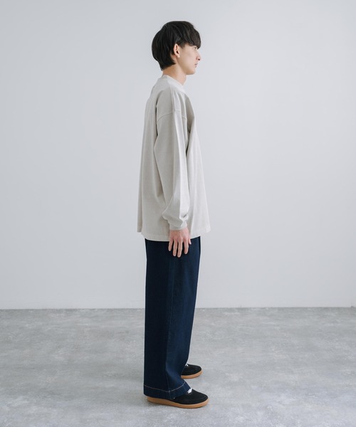 KRIFF MAYER(クリフメイヤー)の「KRIFF MAYER クリフメイヤー オーバーサイズ ピグメント胸ポケットロングTシャツ(Tシャツ/カットソー・メンズ・アッシュグレー/ダークブルー/カーキ/セージグリーン・M/L/XL)」の10枚目の写真