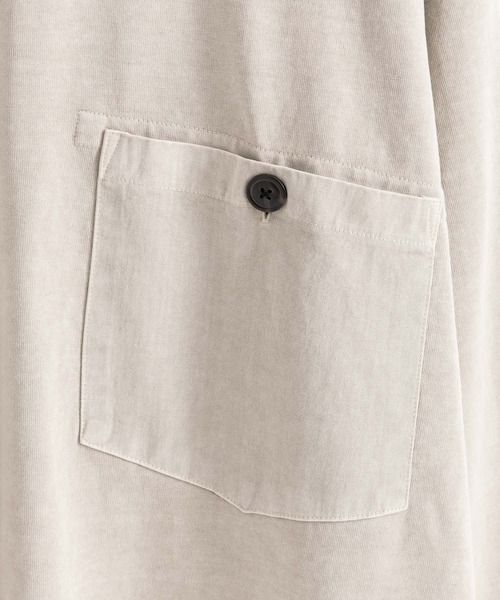 KRIFF MAYER(クリフメイヤー)の「KRIFF MAYER クリフメイヤー オーバーサイズ ピグメント胸ポケットロングTシャツ(Tシャツ/カットソー・メンズ・アッシュグレー/ダークブルー/カーキ/セージグリーン・M/L/XL)」の13枚目の写真