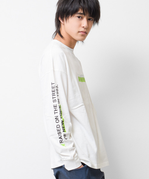KANGOL KIDS(カンゴールキッズ)の「KANGOL 別注袖ネオンプリントロングTシャツ(Tシャツ/カットソー・キッズ・ブラック/チャコールグレー/オフホワイト・130/140/160/150/120)」の6枚目の写真