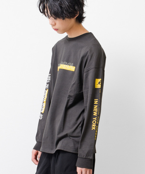 KANGOL KIDS(カンゴールキッズ)の「KANGOL 別注袖ネオンプリントロングTシャツ(Tシャツ/カットソー・キッズ・ブラック/チャコールグレー/オフホワイト・130/140/160/150/120)」の12枚目の写真