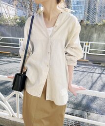 Spick & Span | 80リネンカシュクールビッグシャツ(シャツ/ブラウス)