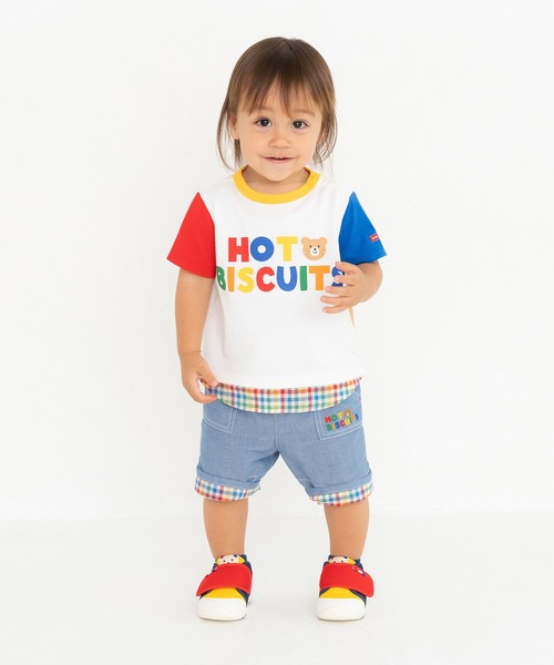 HOT BISCUITS（ホットビスケッツ）の「ダンガリー ハーフパンツ（その他パンツ・キッズ・ブルー/レッド/カーキ・90cm/120cm/110cm/100cm/80ｃｍ）」の6枚目の写真
