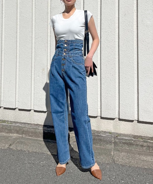 Jewelobe（ジュエローブ）の「UネックTシャツ（Tシャツ/カットソー・レディース・ホワイト/ブラウン/ベージュ/杢グレー/ブラック・FREE）」の22枚目の写真