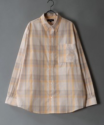 Oversize  Drop shoulder broadcloth check shirt/オーバーサイズ ドロップショルダー ブロード チェック シャツ