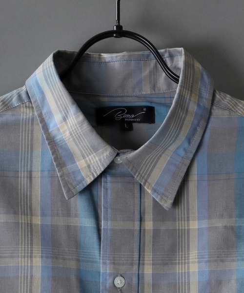 SITRY(シトリー)の「Oversize Drop shoulder broadcloth check shirt/オーバーサイズ ドロップショルダー ブロード チェック シャツ(シャツ/ブラウス・メンズ・オレンジ/ベージュ/ラベンダー/グレー・M/L)」の16枚目の写真