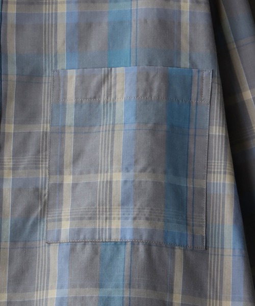 SITRY(シトリー)の「Oversize Drop shoulder broadcloth check shirt/オーバーサイズ ドロップショルダー ブロード チェック シャツ(シャツ/ブラウス・メンズ・オレンジ/ベージュ/ラベンダー/グレー・M/L)」の17枚目の写真