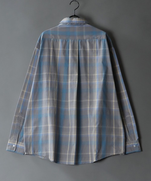 SITRY(シトリー)の「Oversize Drop shoulder broadcloth check shirt/オーバーサイズ ドロップショルダー ブロード チェック シャツ(シャツ/ブラウス・メンズ・オレンジ/ベージュ/ラベンダー/グレー・M/L)」の19枚目の写真