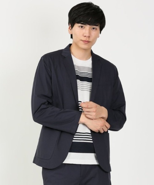 TAKA-Q（タカキュー）の「タカキュー AEROACTIVE 2ボタン カットジャケット(セットアップ可能)（セットアップ・メンズ・ネイビー/ベージュ/ブラック・X-LARGE/LARGE/MEDIUM）」の3枚目の写真