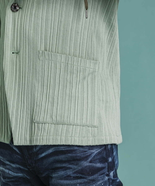 MICHEL KLEIN HOMME   （ミッシェルクランオム）の「プリーツパーカー（パーカー・メンズ・ライトグレー/ネイビー/カーキ・MEDIUM/LARGE/X-LARGE）」の11枚目の写真