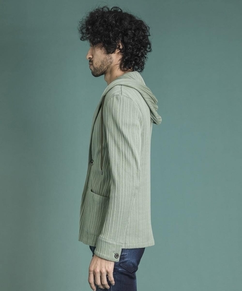 MICHEL KLEIN HOMME   （ミッシェルクランオム）の「プリーツパーカー（パーカー・メンズ・ライトグレー/ネイビー/カーキ・MEDIUM/LARGE/X-LARGE）」の6枚目の写真