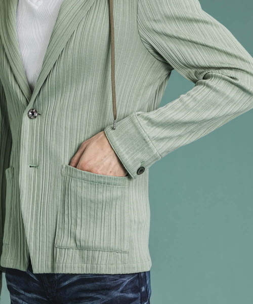 MICHEL KLEIN HOMME   （ミッシェルクランオム）の「プリーツパーカー（パーカー・メンズ・ライトグレー/ネイビー/カーキ・MEDIUM/LARGE/X-LARGE）」の12枚目の写真