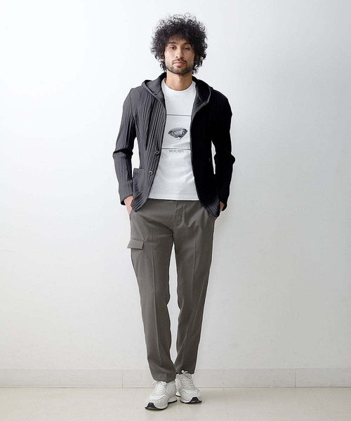MICHEL KLEIN HOMME   （ミッシェルクランオム）の「プリーツパーカー（パーカー・メンズ・ライトグレー/ネイビー/カーキ・MEDIUM/LARGE/X-LARGE）」の14枚目の写真