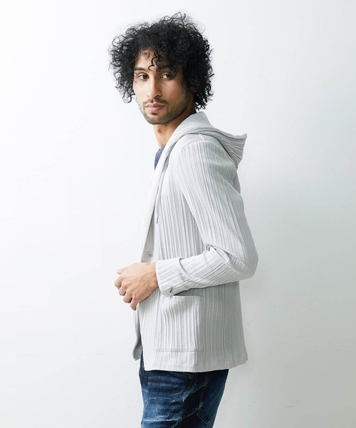 MICHEL KLEIN HOMME   （ミッシェルクランオム）の「プリーツパーカー（パーカー・メンズ・ライトグレー/ネイビー/カーキ・MEDIUM/LARGE/X-LARGE）」の17枚目の写真