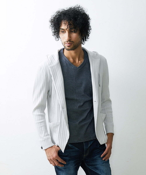 MICHEL KLEIN HOMME   （ミッシェルクランオム）の「プリーツパーカー（パーカー・メンズ・ライトグレー/ネイビー/カーキ・MEDIUM/LARGE/X-LARGE）」の18枚目の写真