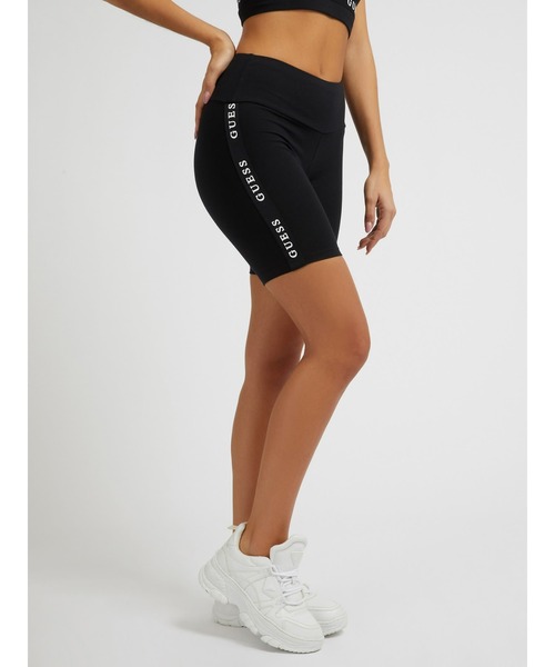 Guess（ゲス）の「Eco Aline Logo Tape Biker Shorts レッグウェア レギンス/スパッツ（レギンス/スパッツ・レディース・ブラック・X-SMALL/SMALL/MEDIUM/LARGE）」の5枚目の写真