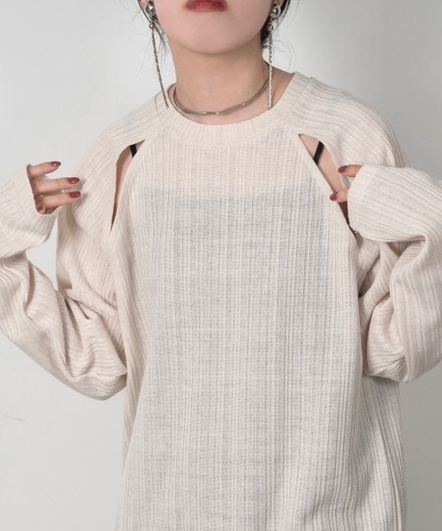 lawgy(ラウジー)の「random rib shoulder slit op(ワンピース・レディース・アイボリー/ブラック・FREE)」の18枚目の写真