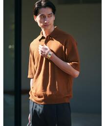 green label relaxing | リネンポリエステル プレーティング ポロシャツ -ウォッシャブル-(ポロシャツ)