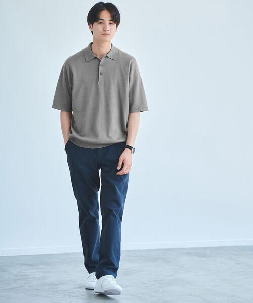 green label relaxing(グリーンレーベルリラクシング)の「リネンポリエステル プレーティング ポロシャツ -ウォッシャブル-(ポロシャツ・メンズ・ロイヤルブルー/グレー/オレンジ系その他・S/M/L/XL)」の4枚目の写真