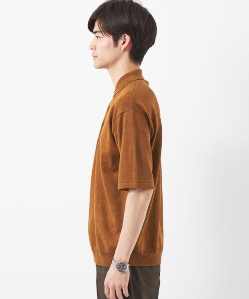 green label relaxing(グリーンレーベルリラクシング)の「リネンポリエステル プレーティング ポロシャツ -ウォッシャブル-(ポロシャツ・メンズ・ロイヤルブルー/グレー/オレンジ系その他・S/M/L/XL)」の6枚目の写真