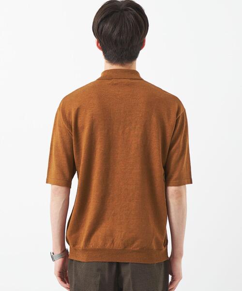 green label relaxing(グリーンレーベルリラクシング)の「リネンポリエステル プレーティング ポロシャツ -ウォッシャブル-(ポロシャツ・メンズ・ロイヤルブルー/グレー/オレンジ系その他・S/M/L/XL)」の7枚目の写真
