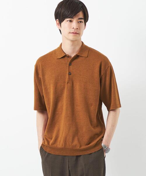 green label relaxing(グリーンレーベルリラクシング)の「リネンポリエステル プレーティング ポロシャツ -ウォッシャブル-(ポロシャツ・メンズ・ロイヤルブルー/グレー/オレンジ系その他・S/M/L/XL)」の8枚目の写真