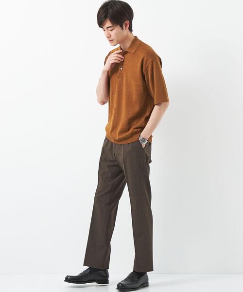 green label relaxing(グリーンレーベルリラクシング)の「リネンポリエステル プレーティング ポロシャツ -ウォッシャブル-(ポロシャツ・メンズ・ロイヤルブルー/グレー/オレンジ系その他・S/M/L/XL)」の9枚目の写真