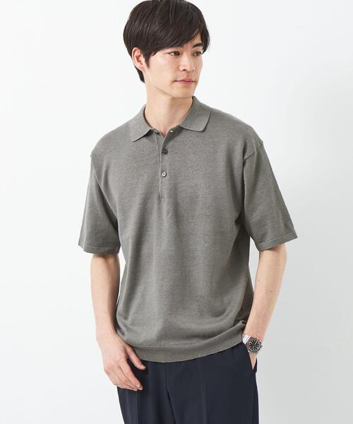 green label relaxing(グリーンレーベルリラクシング)の「リネンポリエステル プレーティング ポロシャツ -ウォッシャブル-(ポロシャツ・メンズ・ロイヤルブルー/グレー/オレンジ系その他・S/M/L/XL)」の15枚目の写真