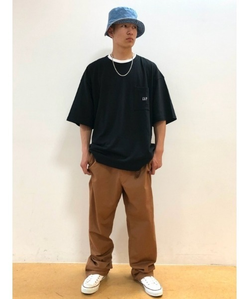 GAP（ギャップ）の「オーバーサイズ GAPロゴ ピケ ポケットTシャツ（Tシャツ/カットソー・メンズ・ホワイト/グリーン/ライトグレー/ネイビー/ブルー/ブラック・S/L/M/XL/XS）」の14枚目の写真