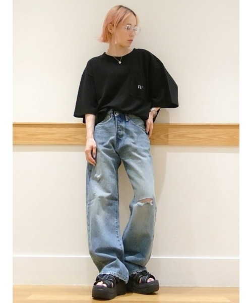 GAP（ギャップ）の「オーバーサイズ GAPロゴ ピケ ポケットTシャツ（Tシャツ/カットソー・メンズ・ホワイト/グリーン/ライトグレー/ネイビー/ブルー/ブラック・S/L/M/XL/XS）」の13枚目の写真