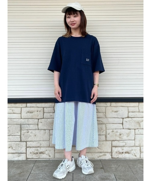 GAP（ギャップ）の「オーバーサイズ GAPロゴ ピケ ポケットTシャツ（Tシャツ/カットソー・メンズ・ホワイト/グリーン/ライトグレー/ネイビー/ブルー/ブラック・S/L/M/XL/XS）」の9枚目の写真