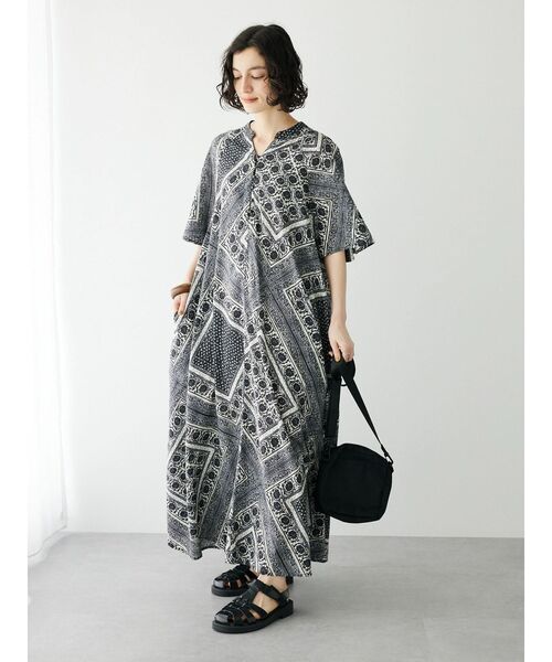 CRAFT STANDARD BOUTIQUE（クラフトスタンダードブティック）の「パッチワークパネル柄ワンピース（ワンピース・レディース・ブラウン/グリーン/ブラック・FREE）」の12枚目の写真