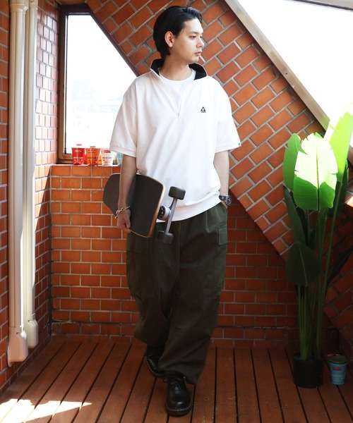 8(eight)(エイト)の「GERRY 半袖ハーフジップTシャツ(Tシャツ/カットソー・メンズ・ホワイト/アッシュグレー/ブラック・LARGE/X-LARGE/MEDIUM)」の6枚目の写真