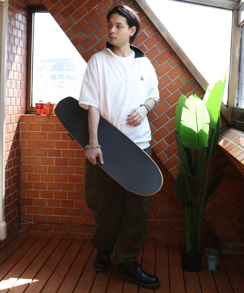 8(eight)(エイト)の「GERRY 半袖ハーフジップTシャツ(Tシャツ/カットソー・メンズ・ホワイト/アッシュグレー/ブラック・LARGE/X-LARGE/MEDIUM)」の9枚目の写真