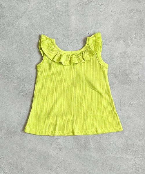 CALMIA(カルミア)の「フリルカラーノースリーブカットソー(90~150cm)(Tシャツ/カットソー・キッズ・ブラック/ラベンダー/ライトグリーン・90/100/110/120/130/140/150)」の3枚目の写真