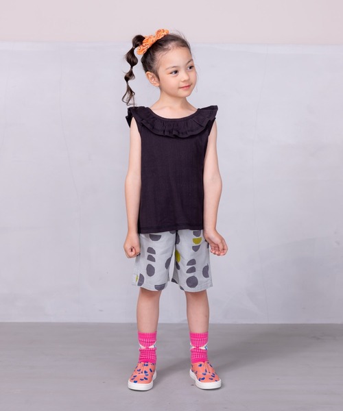 CALMIA(カルミア)の「フリルカラーノースリーブカットソー(90~150cm)(Tシャツ/カットソー・キッズ・ブラック/ラベンダー/ライトグリーン・90/100/110/120/130/140/150)」の5枚目の写真