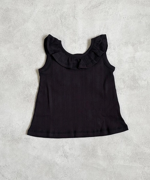 CALMIA(カルミア)の「フリルカラーノースリーブカットソー(90~150cm)(Tシャツ/カットソー・キッズ・ブラック/ラベンダー/ライトグリーン・90/100/110/120/130/140/150)」の6枚目の写真